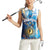 Custom Argentina Football Women Sleeveless Polo Shirt La Albiceleste Marble Sky Version