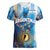 Custom Argentina Football Women V-Neck T-Shirt La Albiceleste Marble Sky Version