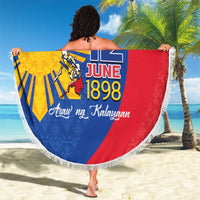 Philippines Independence Day Beach Blanket Araw ng Kalayaan Polynesian Sun and YAKAN Pattern