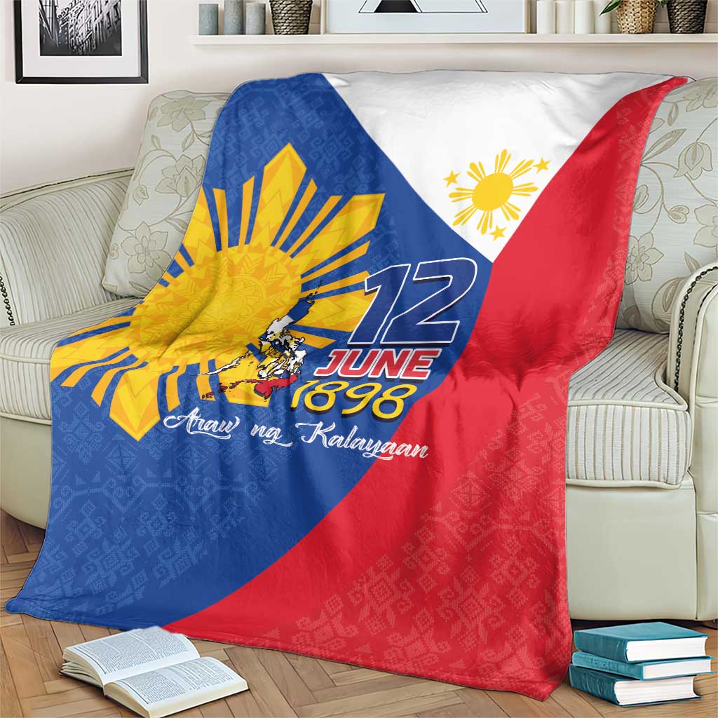 Philippines Independence Day Blanket Araw ng Kalayaan Polynesian Sun and YAKAN Pattern