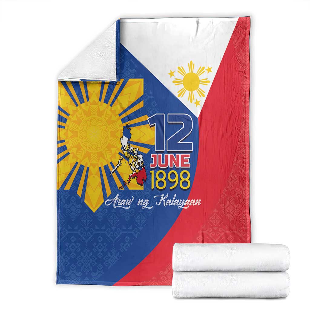 Philippines Independence Day Blanket Araw ng Kalayaan Polynesian Sun and YAKAN Pattern