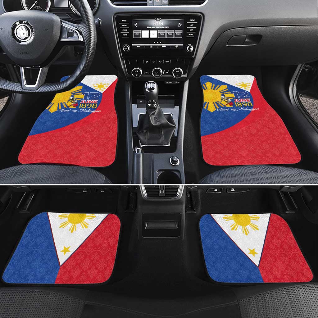 Philippines Independence Day Car Mats Araw ng Kalayaan Polynesian Sun and YAKAN Pattern