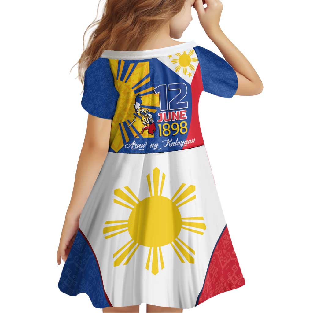 Philippines Independence Day Family Matching Off Shoulder Maxi Dress and Hawaiian Shirt Araw ng Kalayaan Polynesian Sun and YAKAN Pattern