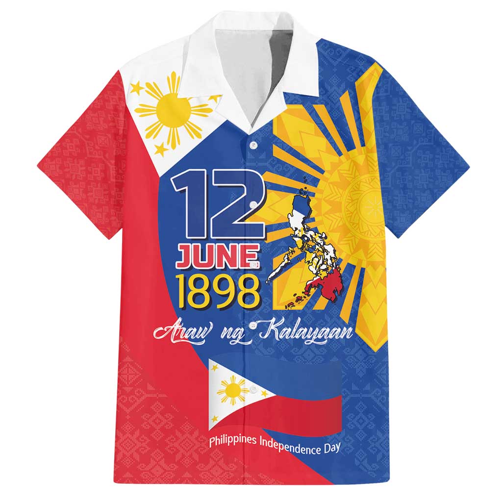 Philippines Independence Day Family Matching Tank Maxi Dress and Hawaiian Shirt Araw ng Kalayaan Polynesian Sun and YAKAN Pattern