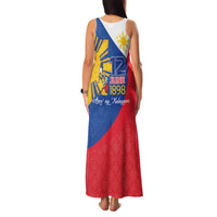 Philippines Independence Day Family Matching Tank Maxi Dress and Hawaiian Shirt Araw ng Kalayaan Polynesian Sun and YAKAN Pattern