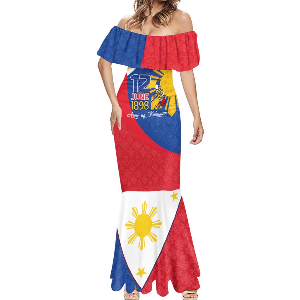 Philippines Independence Day Mermaid Dress Araw ng Kalayaan Polynesian Sun and YAKAN Pattern