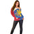 Philippines Independence Day Off Shoulder Sweater Araw ng Kalayaan Polynesian Sun and YAKAN Pattern