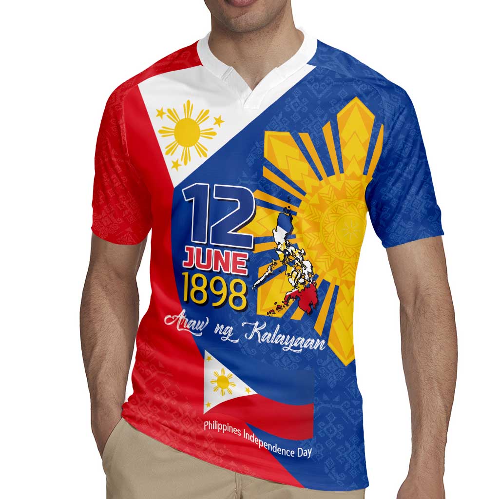 Philippines Independence Day Rugby Jersey Araw ng Kalayaan Polynesian Sun and YAKAN Pattern