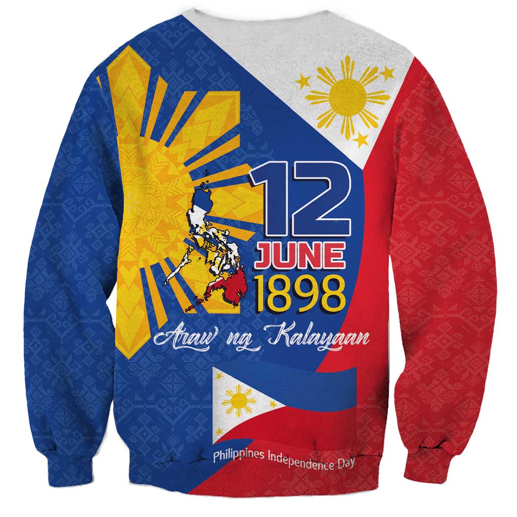 Philippines Independence Day Sweatshirt Araw ng Kalayaan Polynesian Sun and YAKAN Pattern