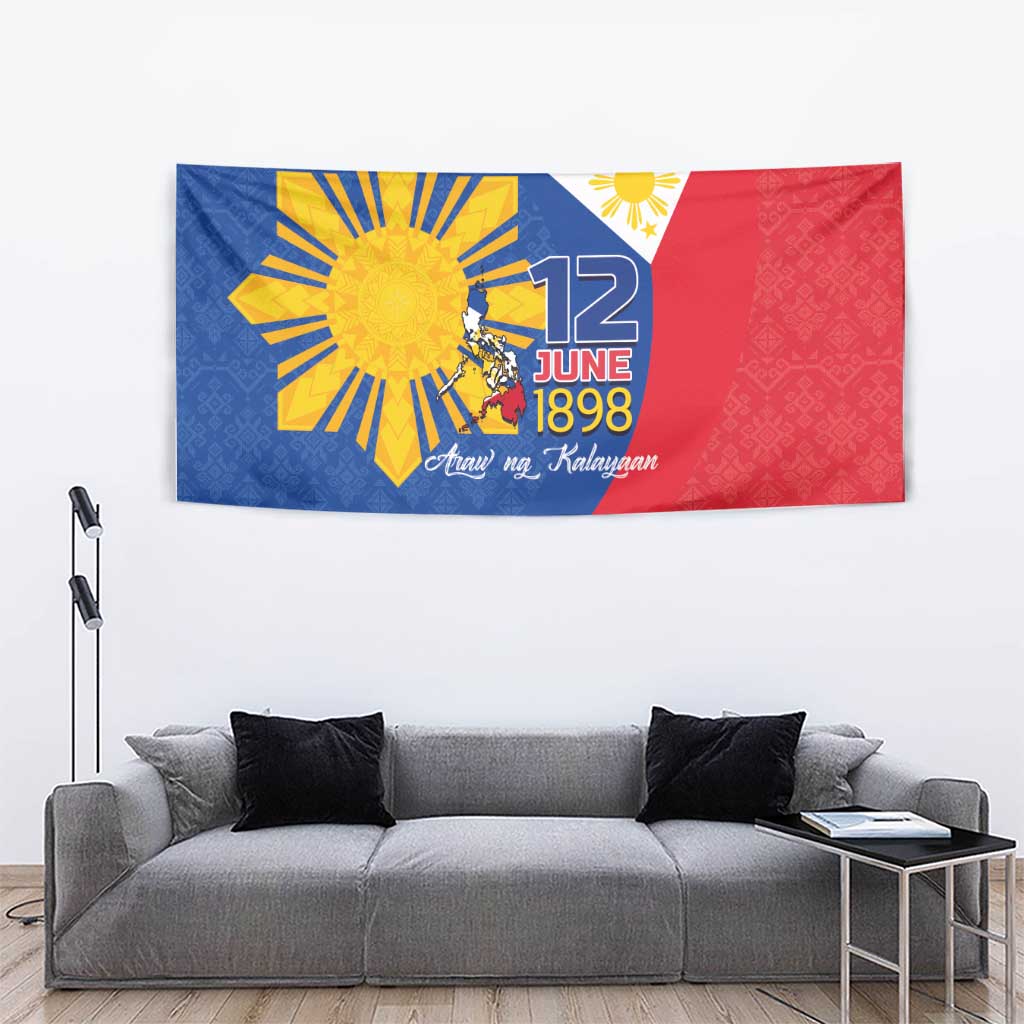 Philippines Independence Day Tapestry Araw ng Kalayaan Polynesian Sun and YAKAN Pattern