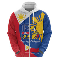 Philippines Independence Day Zip Hoodie Araw ng Kalayaan Polynesian Sun and YAKAN Pattern