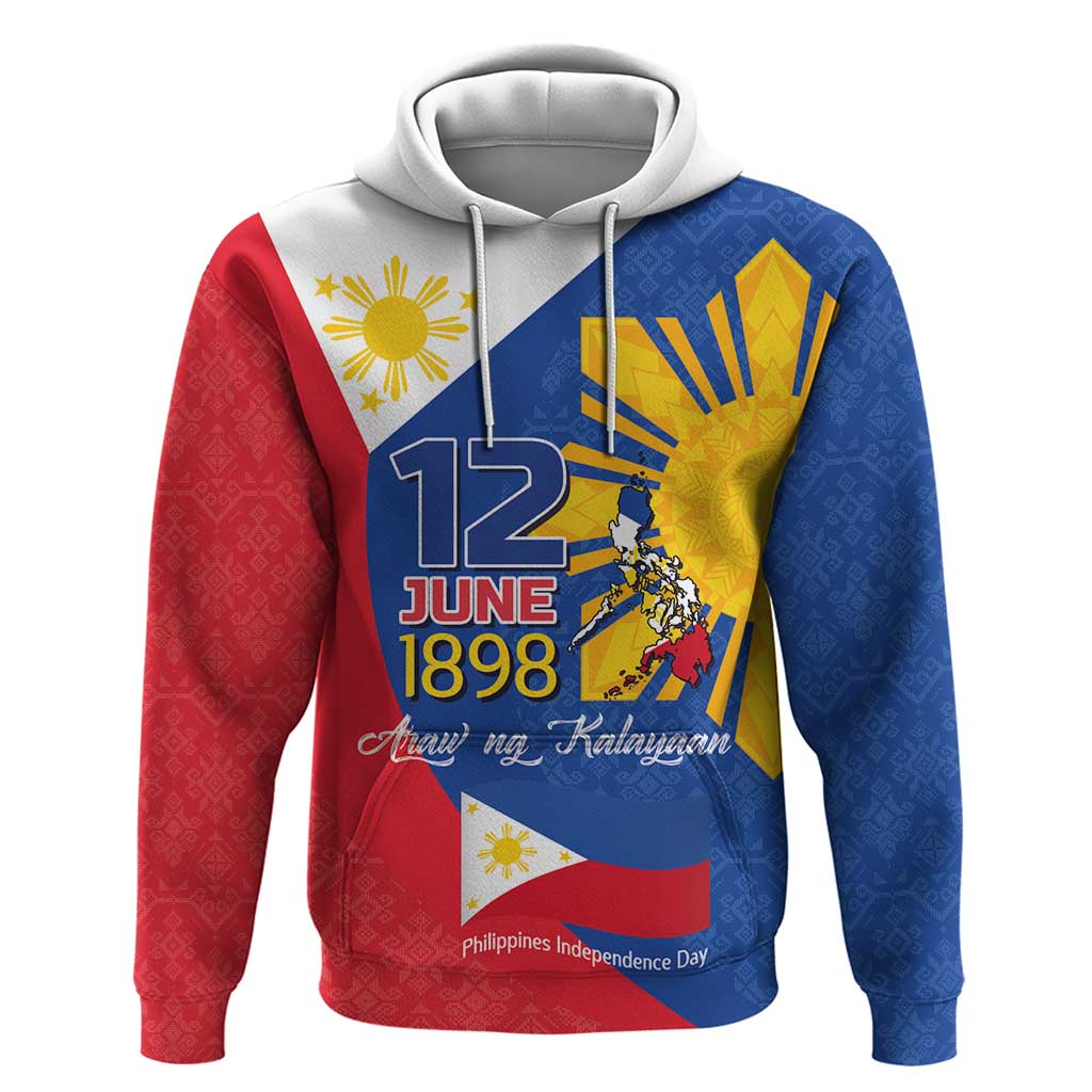 Philippines Independence Day Zip Hoodie Araw ng Kalayaan Polynesian Sun and YAKAN Pattern
