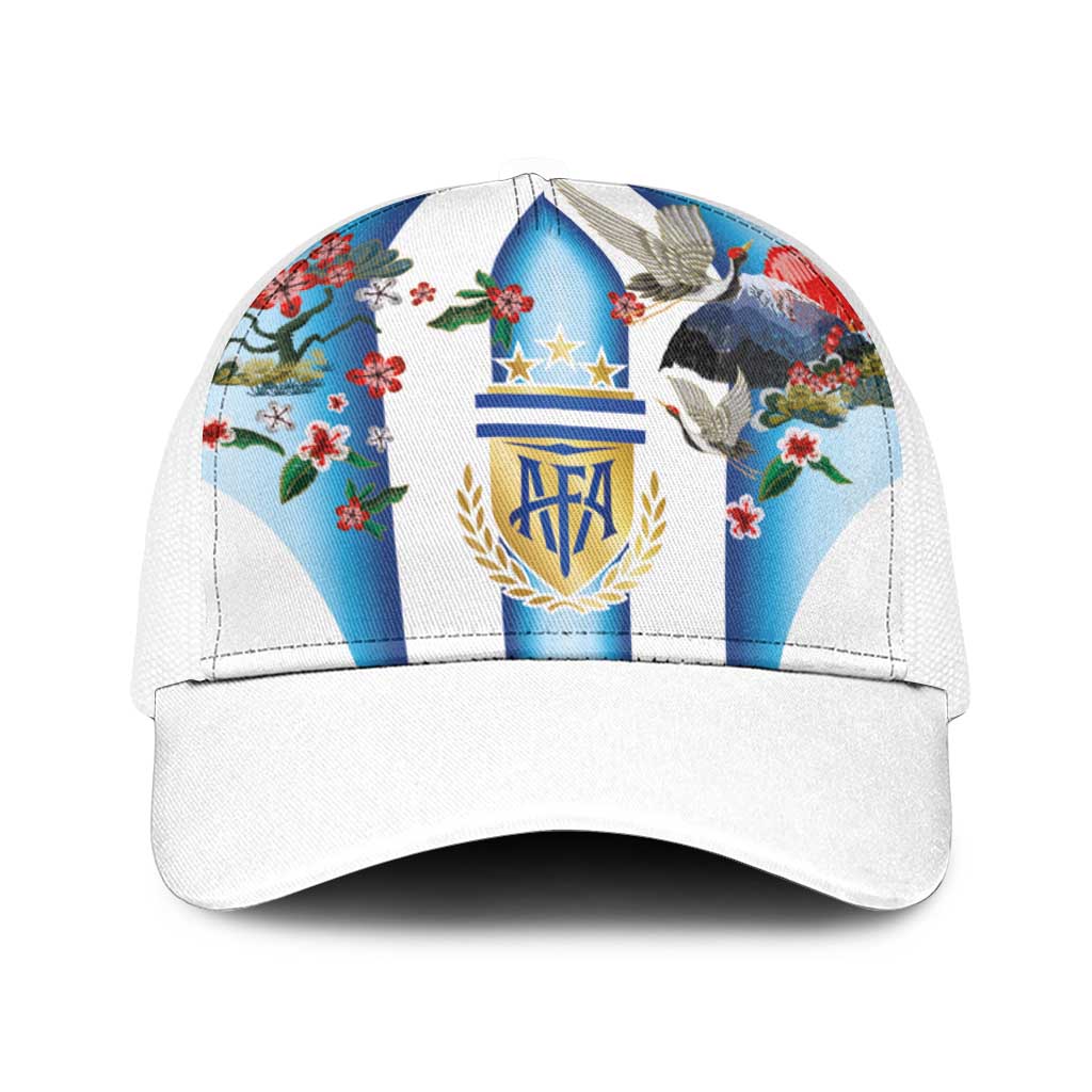 Argentina Football Baseball Net Cap Blokecore-La Albiceleste with Japanese Culture Embroidery Effect