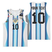 Custom Argentina Football Basketball Jersey Blokecore-La Albiceleste with Japanese Culture Embroidery Effect