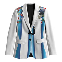 Custom Argentina Football Blazer Blokecore-La Albiceleste with Japanese Culture Embroidery Effect