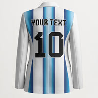 Custom Argentina Football Blazer Blokecore-La Albiceleste with Japanese Culture Embroidery Effect