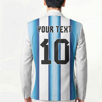 Custom Argentina Football Blazer Blokecore-La Albiceleste with Japanese Culture Embroidery Effect
