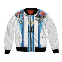 Custom Argentina Football Bomber Jacket Blokecore-La Albiceleste with Japanese Culture Embroidery Effect