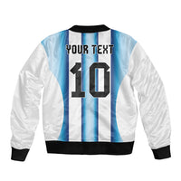 Custom Argentina Football Bomber Jacket Blokecore-La Albiceleste with Japanese Culture Embroidery Effect