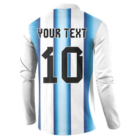 Custom Argentina Football Button Sweatshirt Blokecore-La Albiceleste with Japanese Culture Embroidery Effect
