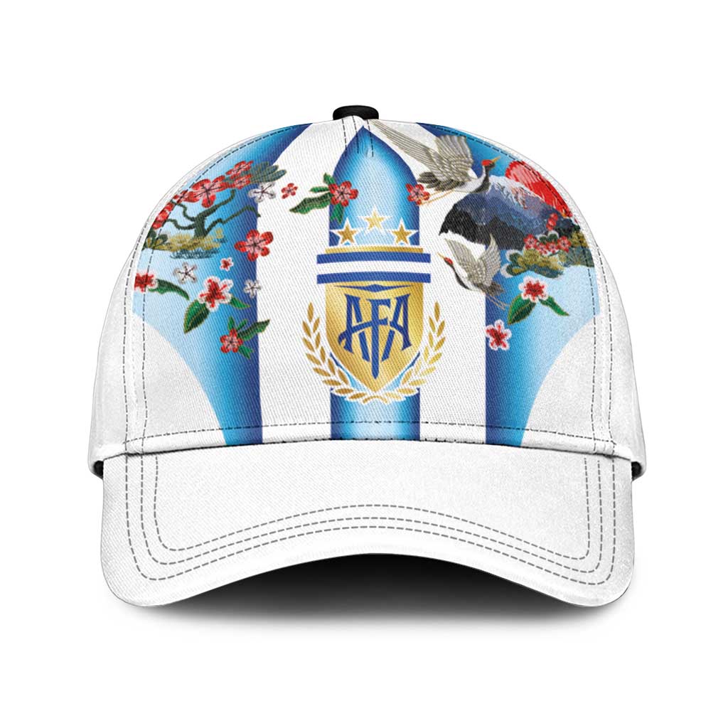 Argentina Football Classic Cap Blokecore-La Albiceleste with Japanese Culture Embroidery Effect