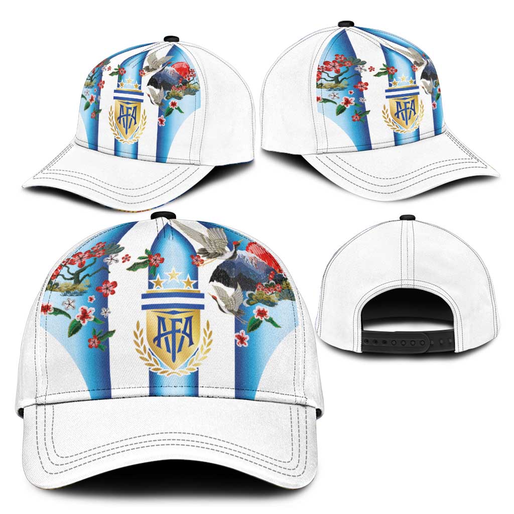 Argentina Football Classic Cap Blokecore-La Albiceleste with Japanese Culture Embroidery Effect
