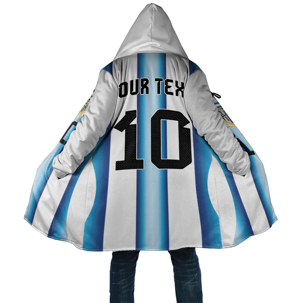 Custom Argentina Football Cloak Blokecore-La Albiceleste with Japanese Culture Embroidery Effect