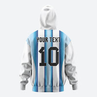 Custom Argentina Football Hoodie Blokecore-La Albiceleste with Japanese Culture Embroidery Effect