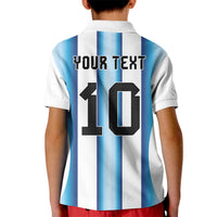 Custom Argentina Football Kid Polo Shirt Blokecore-La Albiceleste with Japanese Culture Embroidery Effect