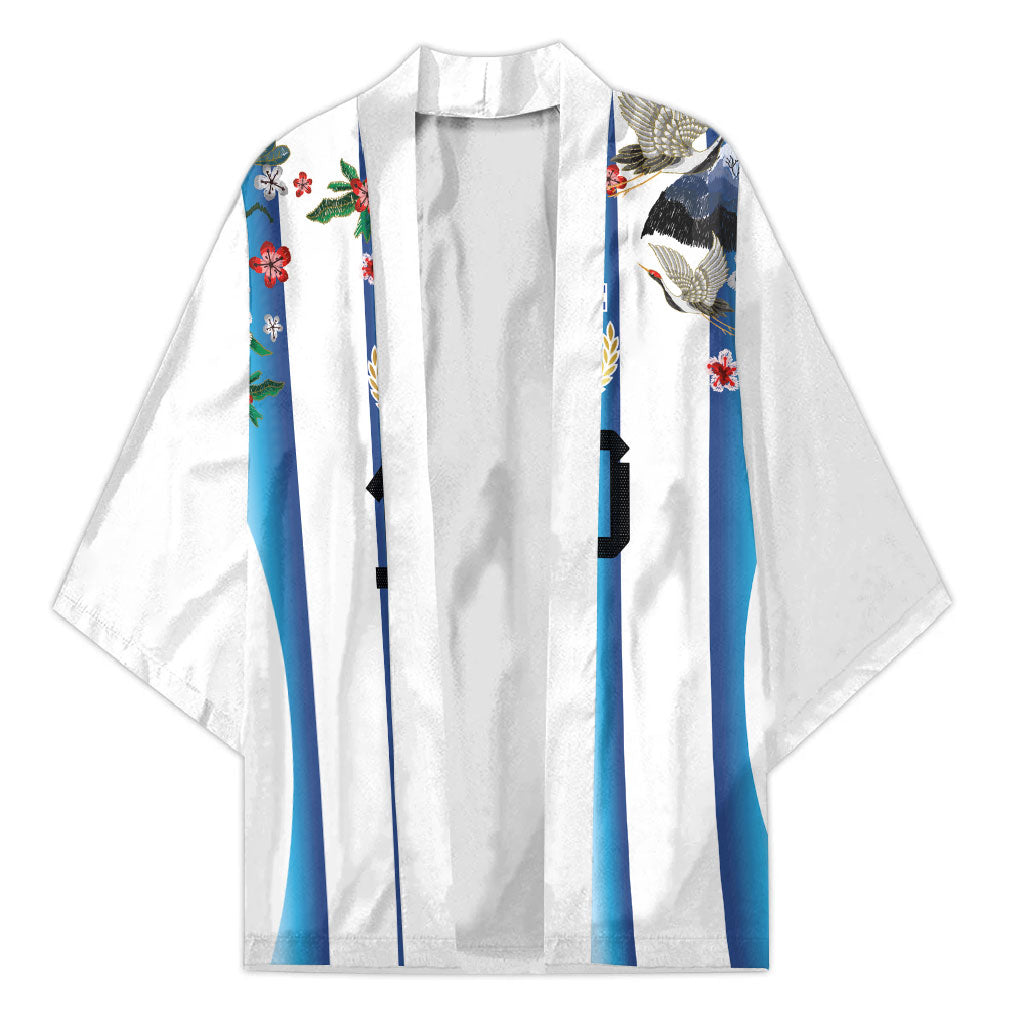 Custom Argentina Football Kimono Blokecore-La Albiceleste with Japanese Culture Embroidery Effect