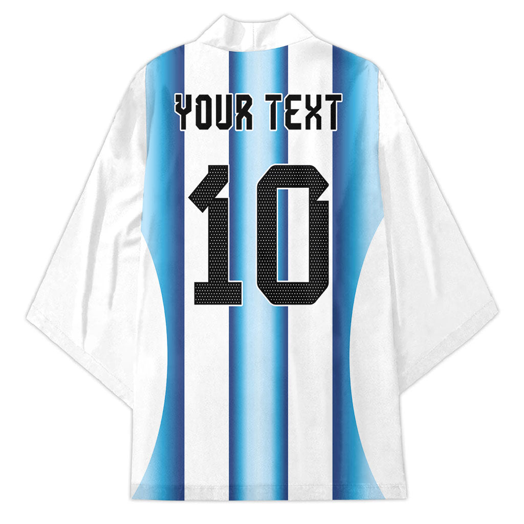 Custom Argentina Football Kimono Blokecore-La Albiceleste with Japanese Culture Embroidery Effect