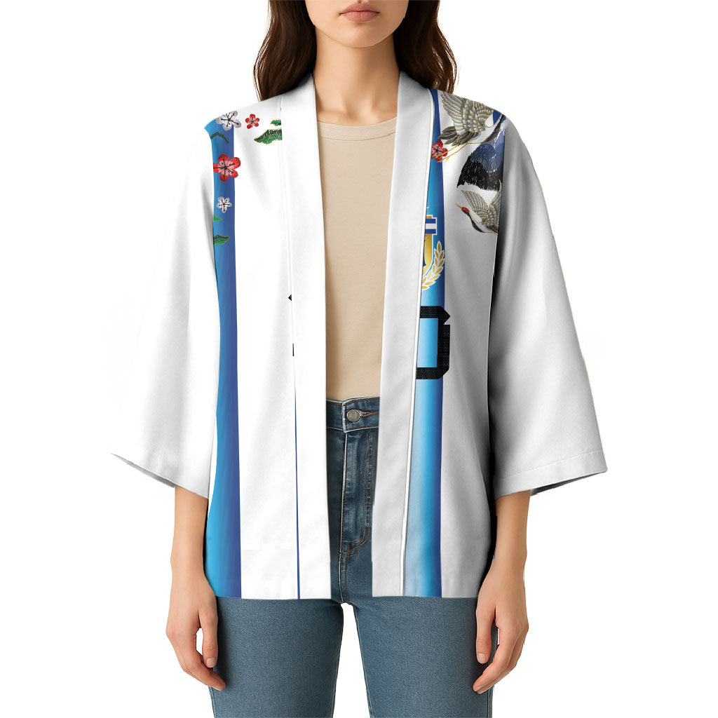 Custom Argentina Football Kimono Blokecore-La Albiceleste with Japanese Culture Embroidery Effect