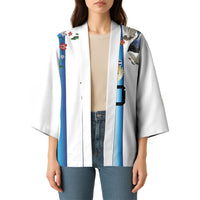 Custom Argentina Football Kimono Blokecore-La Albiceleste with Japanese Culture Embroidery Effect