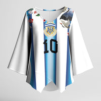 Custom Argentina Football Kimono Sleeve Blouse Blokecore-La Albiceleste with Japanese Culture Embroidery Effect