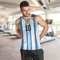 Custom Argentina Football Men Tank Top Blokecore-La Albiceleste with Japanese Culture Embroidery Effect