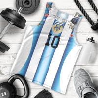 Custom Argentina Football Men Tank Top Blokecore-La Albiceleste with Japanese Culture Embroidery Effect