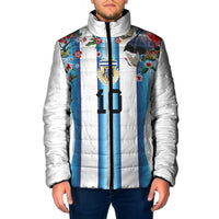 Custom Argentina Football Padded Jacket Blokecore-La Albiceleste with Japanese Culture Embroidery Effect