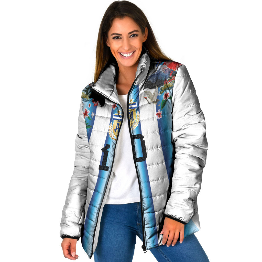 Custom Argentina Football Padded Jacket Blokecore-La Albiceleste with Japanese Culture Embroidery Effect
