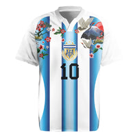 Custom Argentina Football Rugby Jersey Blokecore-La Albiceleste with Japanese Culture Embroidery Effect