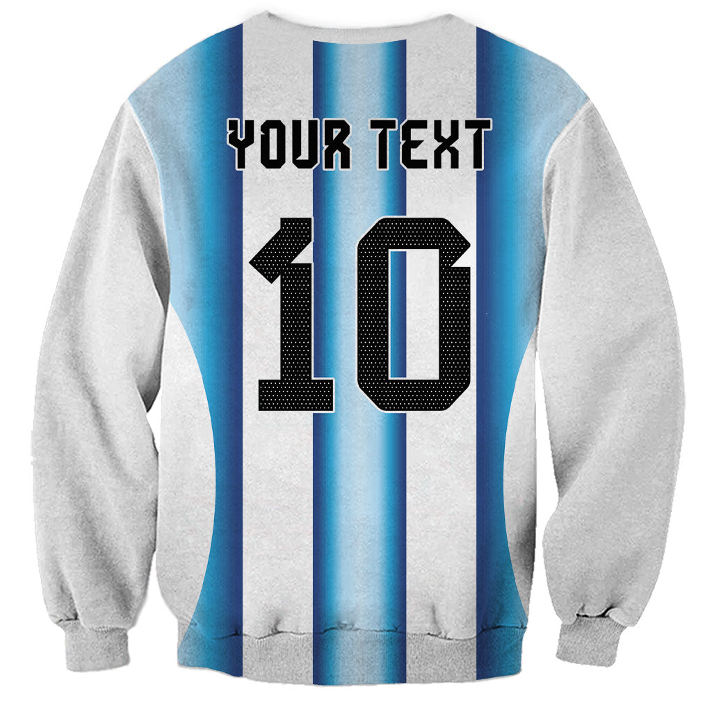 Custom Argentina Football Sweatshirt Blokecore-La Albiceleste with Japanese Culture Embroidery Effect