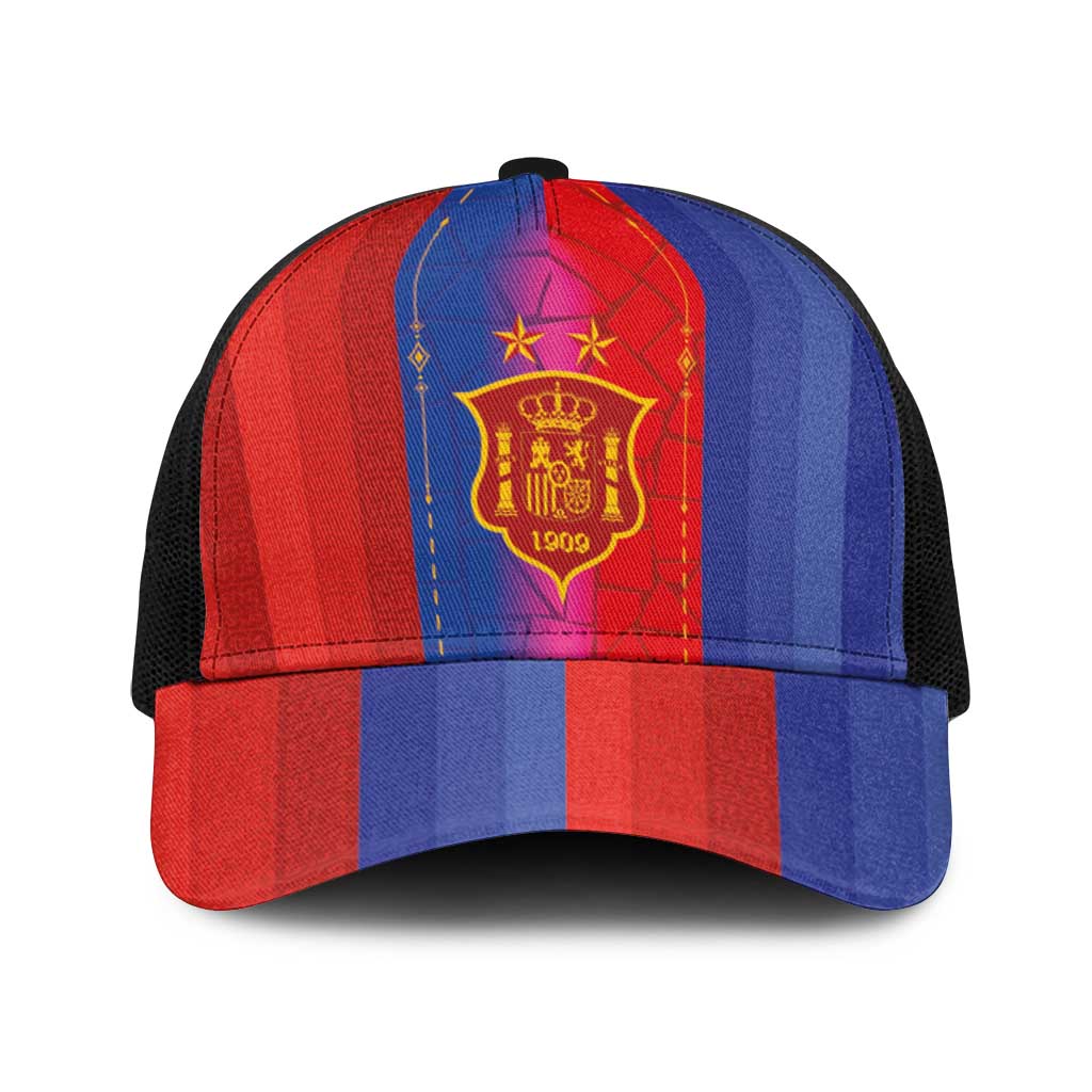 Spain Football Baseball Net Cap Blaugrana Mosaic-Inspired Barcelona Architecture