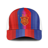 Spain Football Baseball Net Cap Blaugrana Mosaic-Inspired Barcelona Architecture