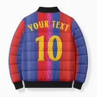 Custom Spain Football Bomber Puffer Jacket Blaugrana Mosaic-Inspired Barcelona Architecture