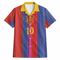 Custom Spain Football Hawaiian Shirt Blaugrana Mosaic-Inspired Barcelona Architecture