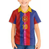 Custom Spain Football Hawaiian Shirt Blaugrana Mosaic-Inspired Barcelona Architecture