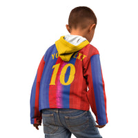 Custom Spain Football Kid Hoodie Blaugrana Mosaic-Inspired Barcelona Architecture