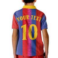 Custom Spain Football Kid Polo Shirt Blaugrana Mosaic-Inspired Barcelona Architecture