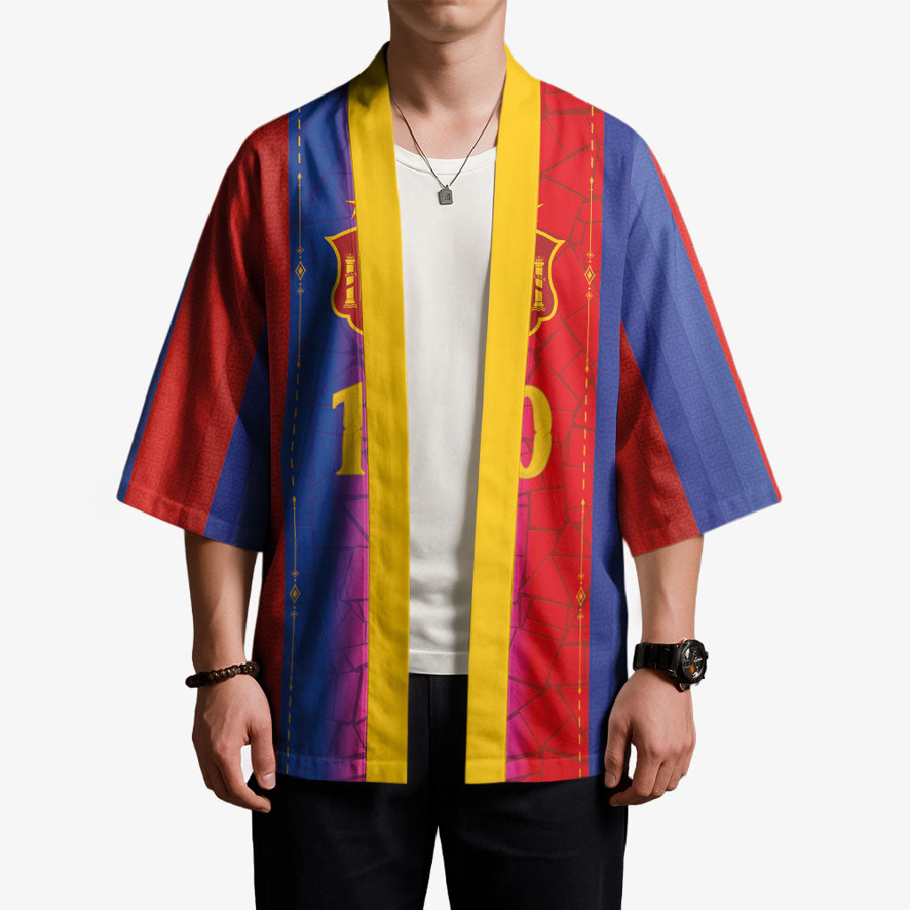 Custom Spain Football Kimono Blaugrana Mosaic-Inspired Barcelona Architecture