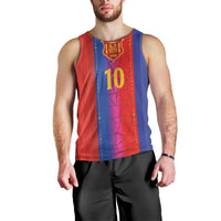 Custom Spain Football Men Tank Top Blaugrana Mosaic-Inspired Barcelona Architecture