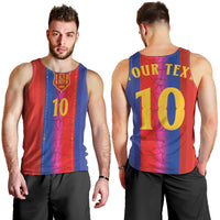 Custom Spain Football Men Tank Top Blaugrana Mosaic-Inspired Barcelona Architecture